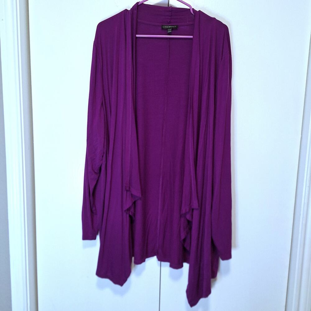 Lane Bryant Royal Purple Open Front Waterfall Cardigan Womens Sz 18/20